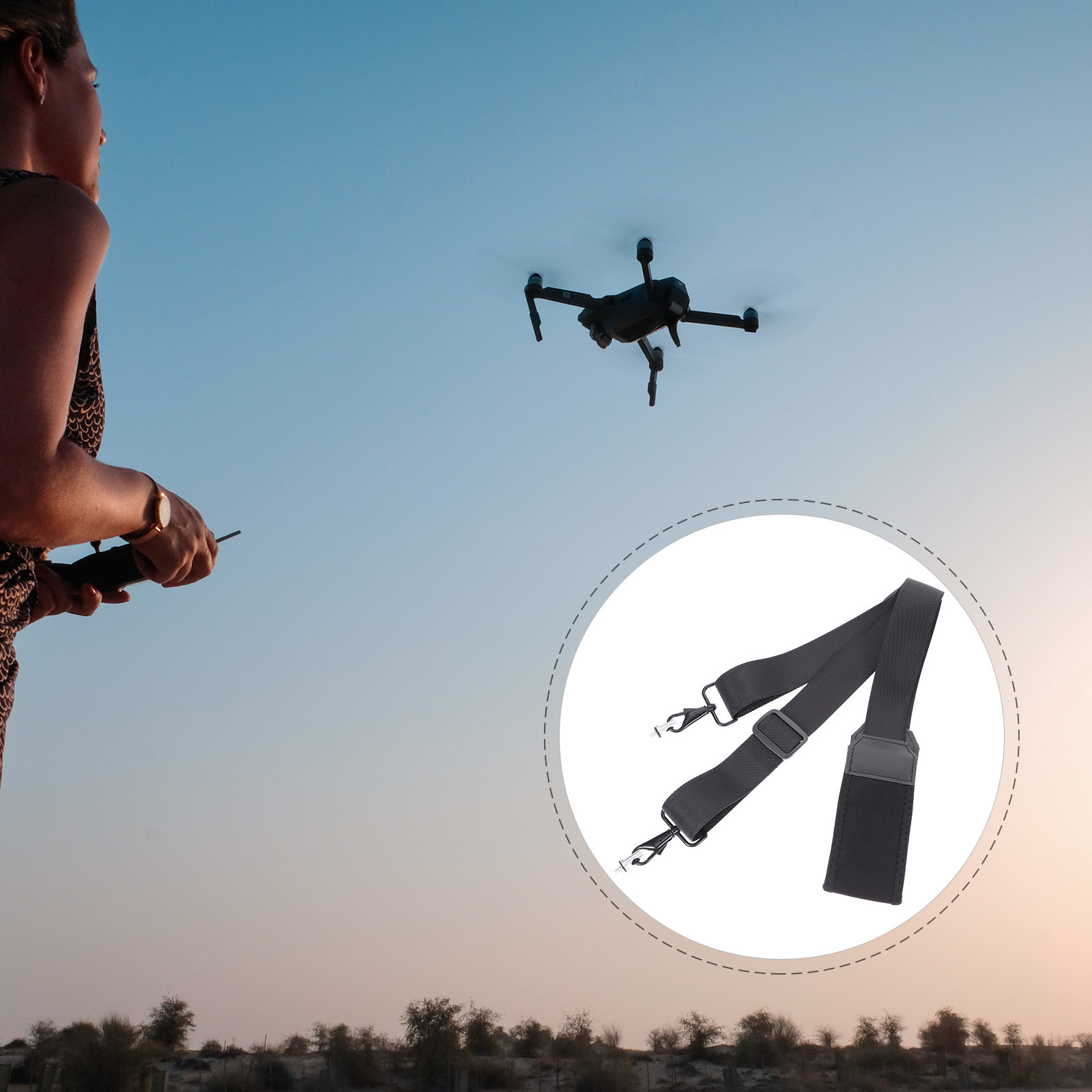 Drone Neck Strap - 2 3 互換性のあるRCコントローラーネックストラップ ドローン送信機用ランヤード ナイロン アルミ合金製
