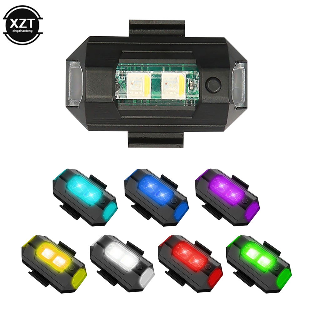 Drone Strobe Light - 衝突防止LEDストロボライト,ミニ信号,点滅警告灯,USB, 7色