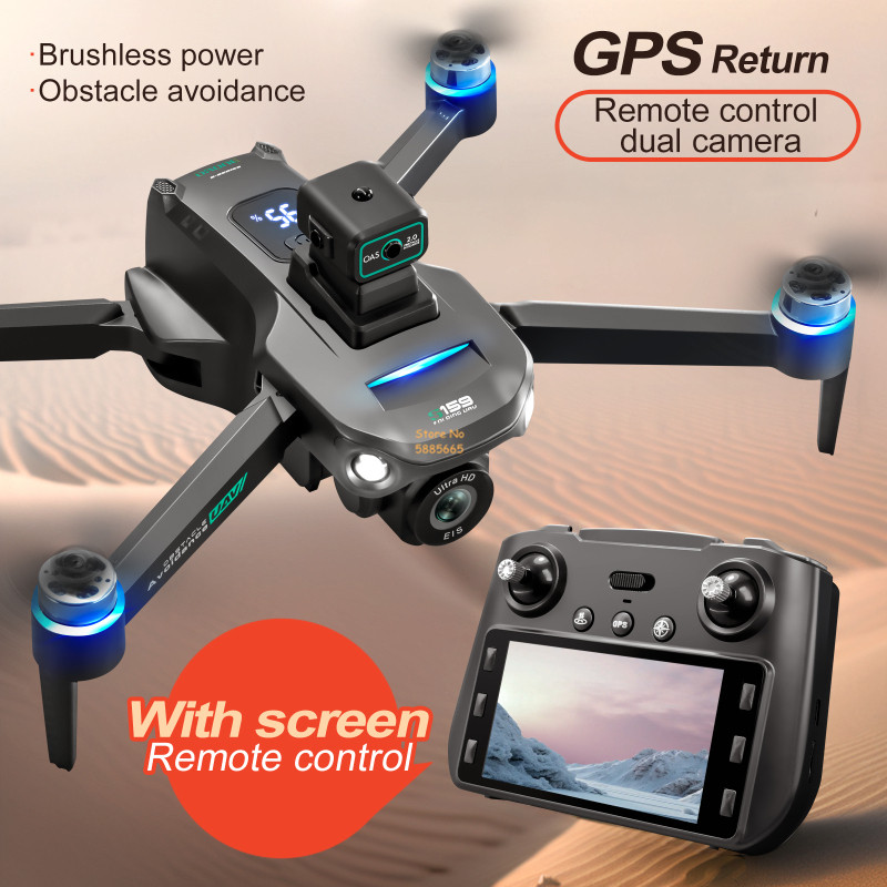 Drone Power Bank - リモコン付きクワッドコプタードローン,障害物回避,LEDスクリーン,ブラシレス,GPS,追跡,デュアルカメラ8k,wifi 5g,fpv,2km