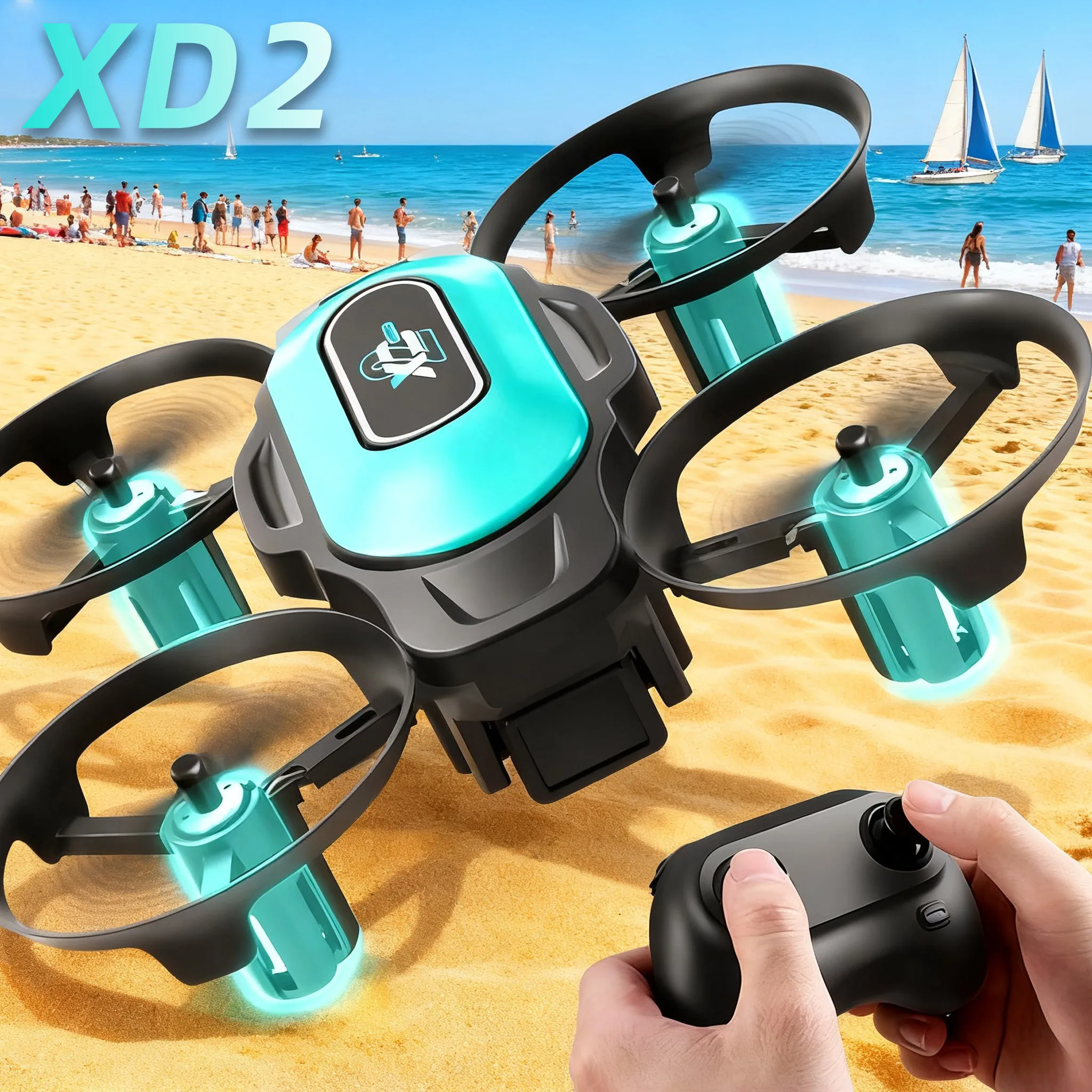 Drone Controller Screen - XD2 ミニドローン、360 ° スタントフリップ、LEDナイトライト、耐衝撃性ボディ、超携帯性、簡単操作、初心者向けの素晴らしいギフト