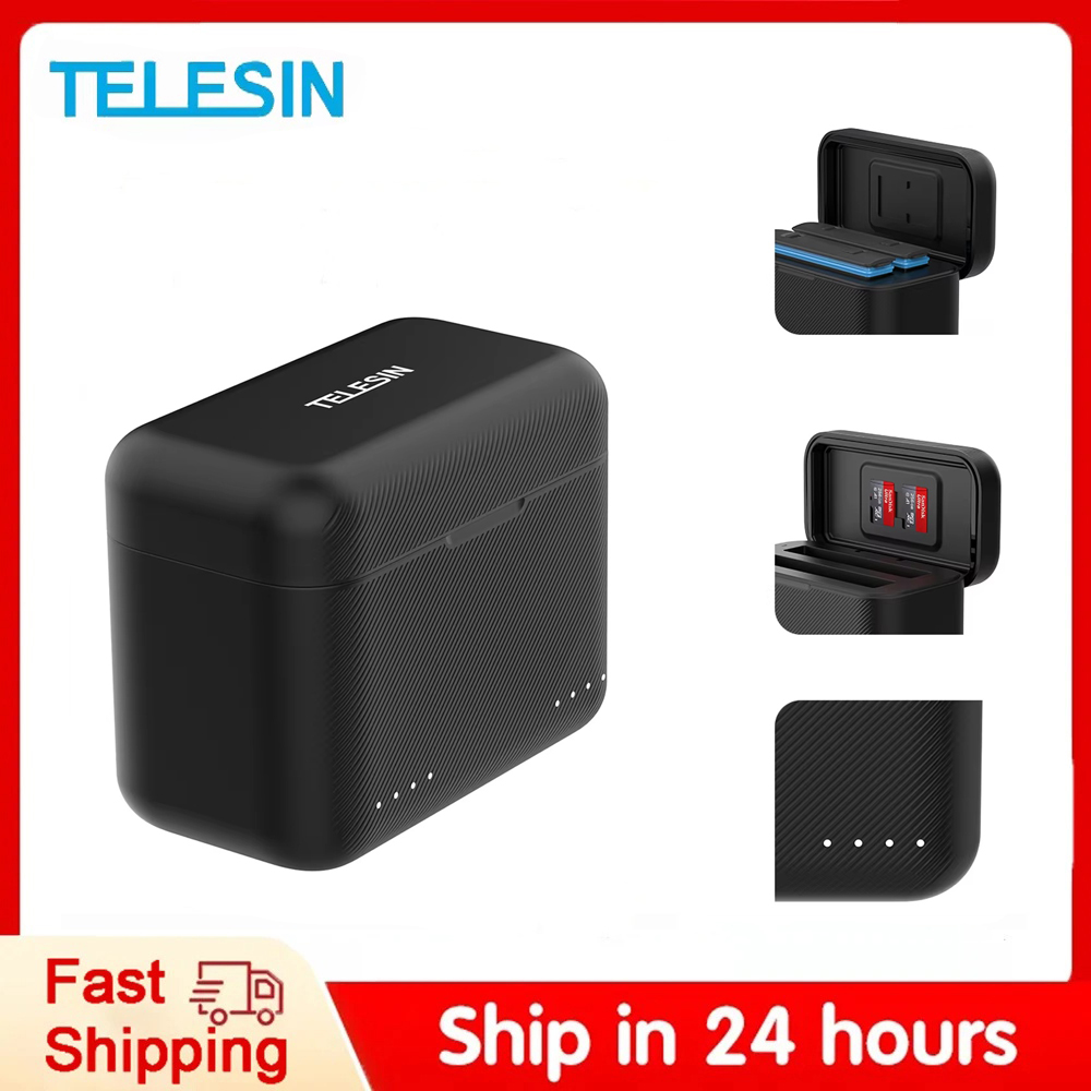 Drone Charging Hub - TELESIN Insta360 X3 X4 バッテリー充電器ポータブル充電ケース TF
