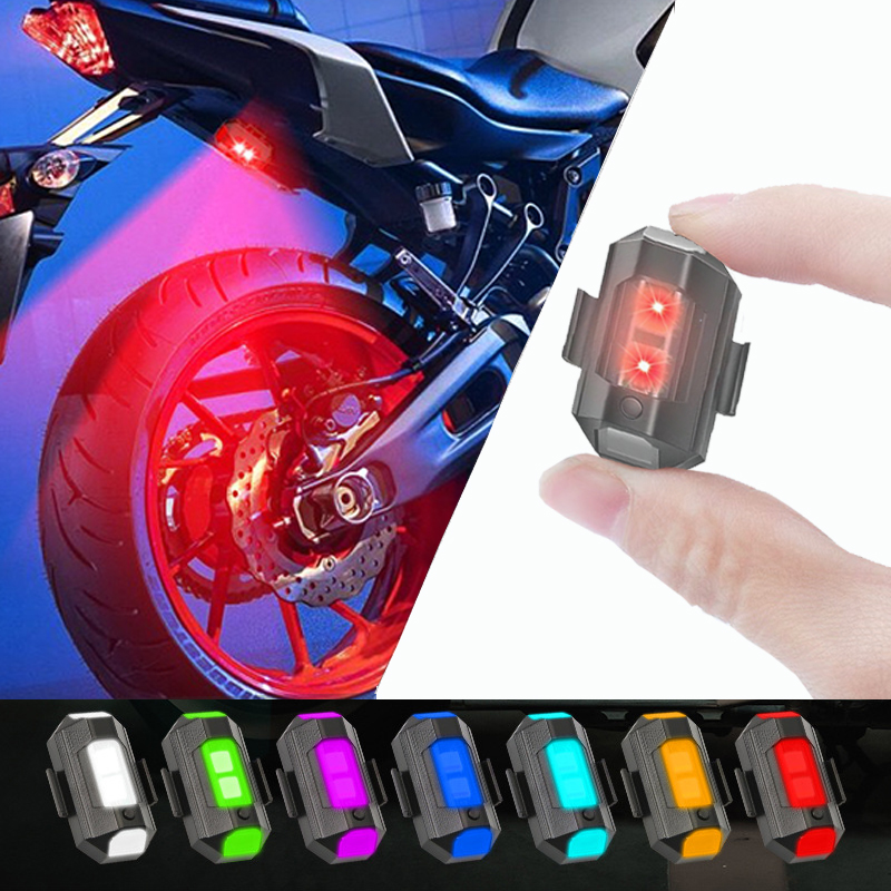 Drone Strobe Light - オートバイライトドローンストロボライト7色ミニUSB LED衝突防止バイク航空機夜間飛行点滅警告信号灯
