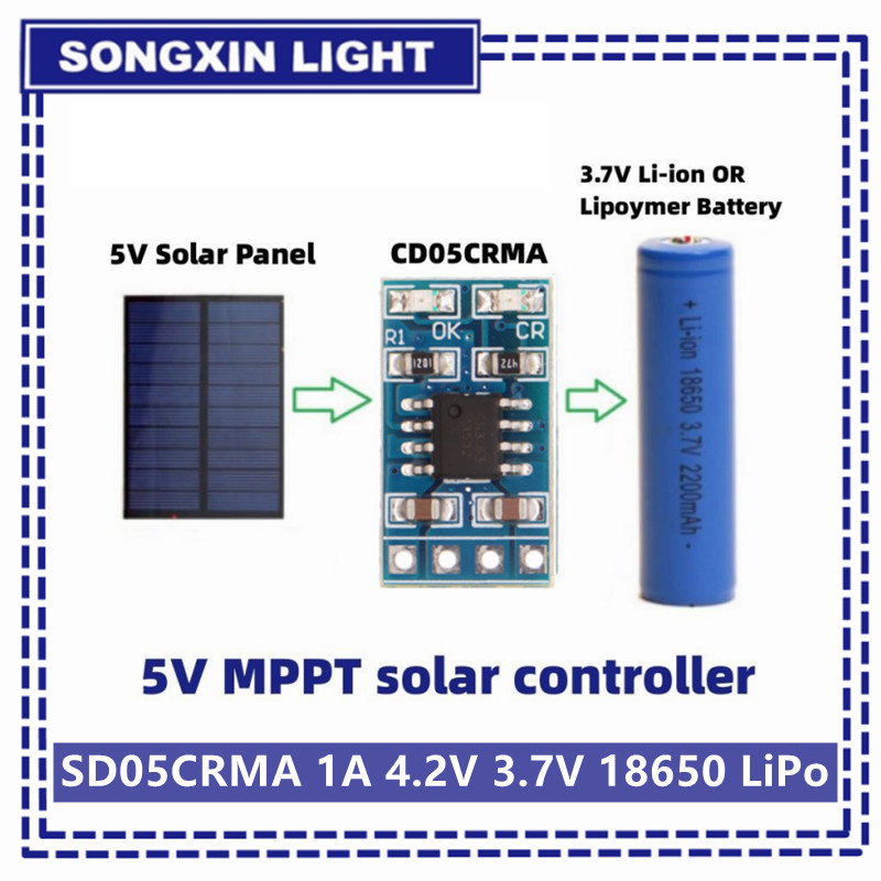 Drone Solar Charger - MPPT ソーラー充電コントローラ 1A 4.2V 3.7V 18650