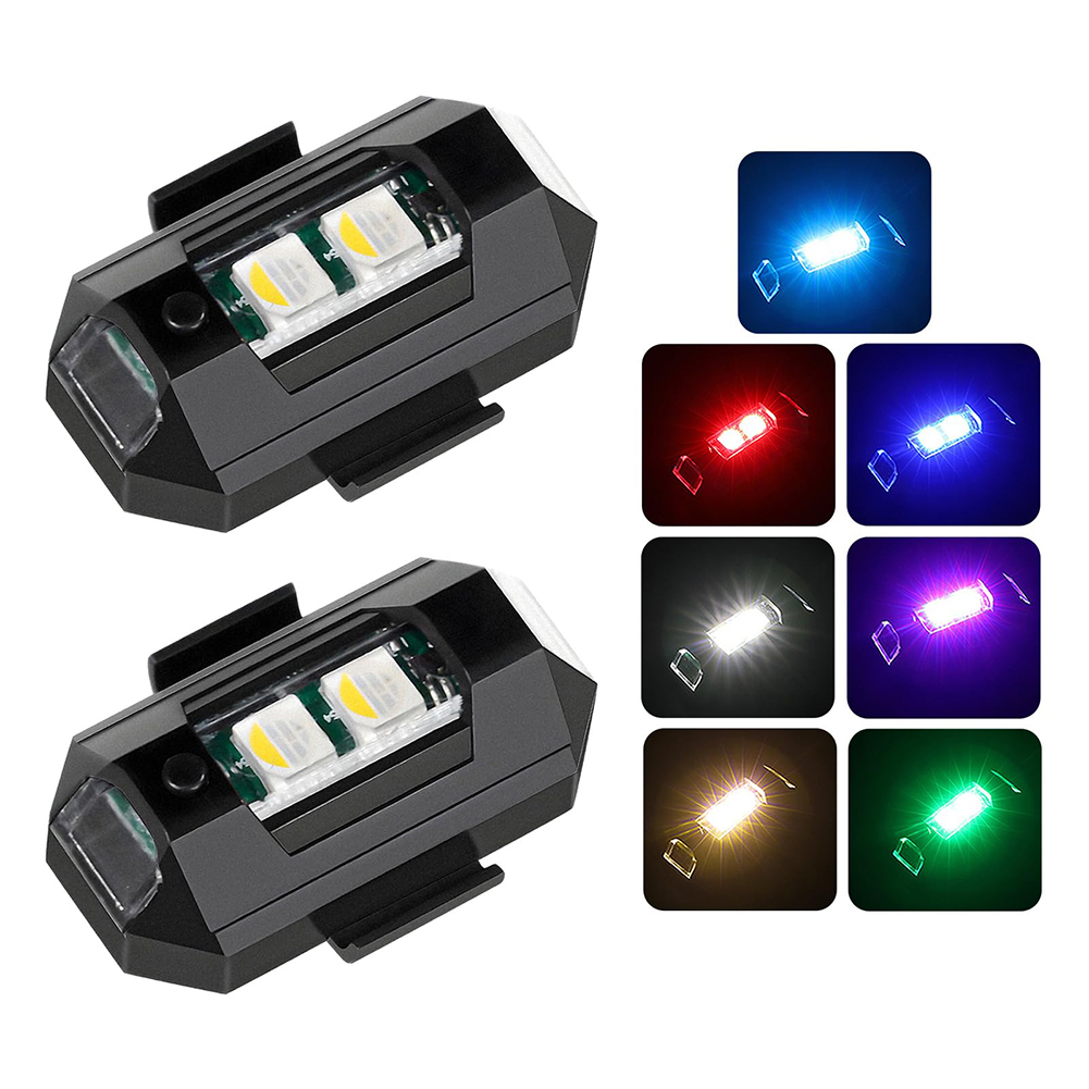 Drone Strobe Light - 2 個ミニ LED ストロボライト装飾、7 色 LED