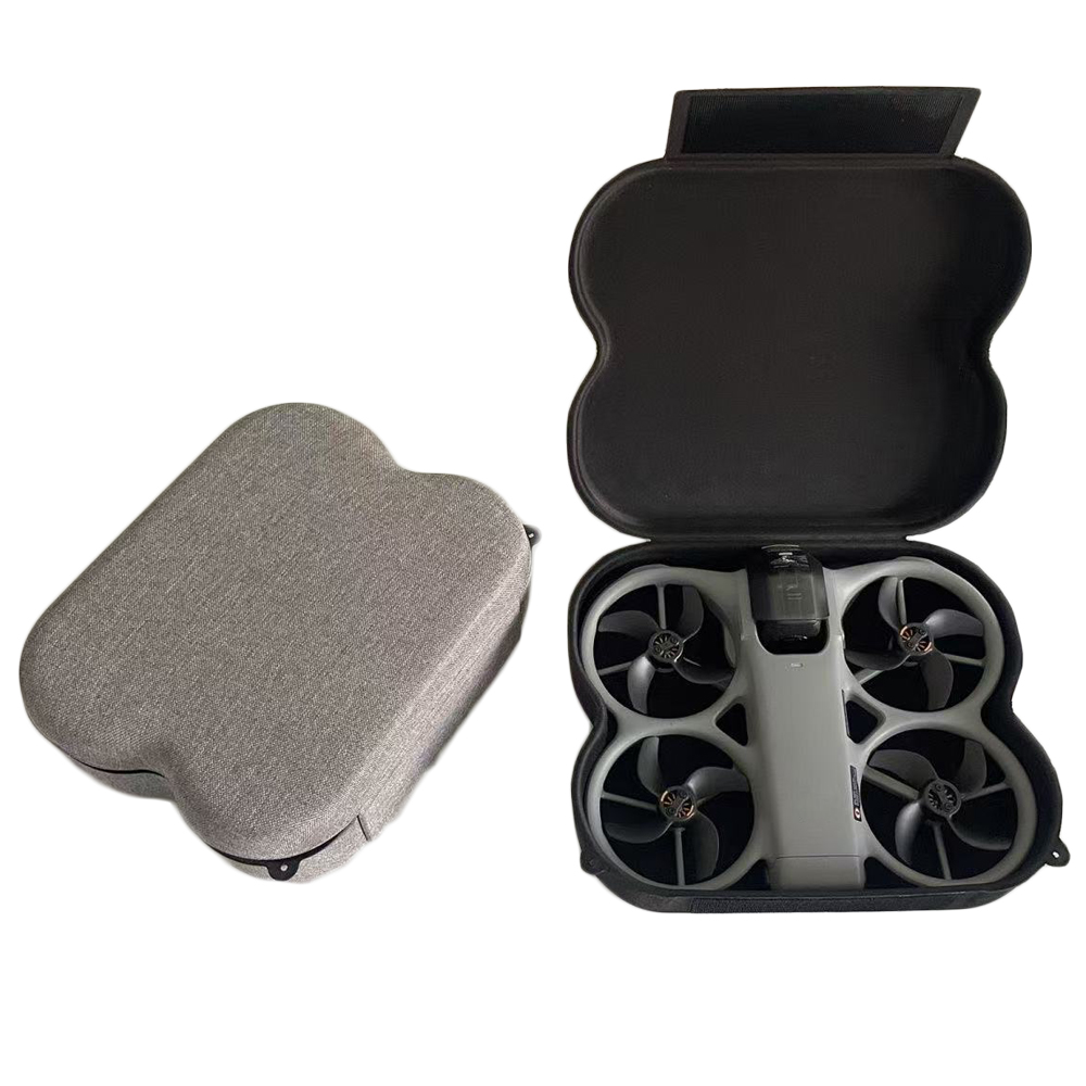 Drone Hard Shell Case - DJI Avata用ドローンボディハード収納ケース、360オックスフォード生地シェル、フックアンドループ開閉式、DIYストラップ用2穴付き、ブラックグレー