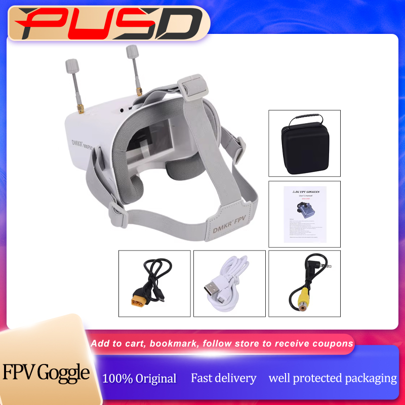 オリジナル008D PROホワイトFPVゴーグル（DVR搭載 - Drone Battery Adapter のレビューと価格