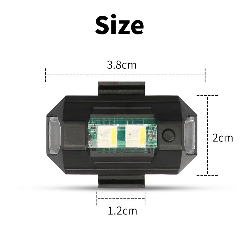 オートバイライトドローンストロボライト USB LED 衝突 - Drone Strobe Light のレビューと価格