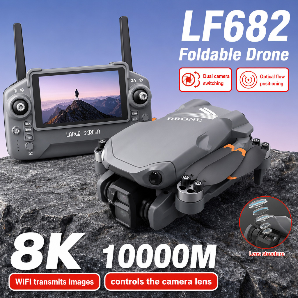 空撮写真 LF682 ドローン 8K HD デュアルカメラ  - Drone Battery Adapter のレビューと価格