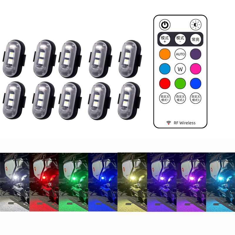 10x 4x 8色のワイヤレスLEDドローン,バイカーライト - Drone Strobe Light のレビューと価格