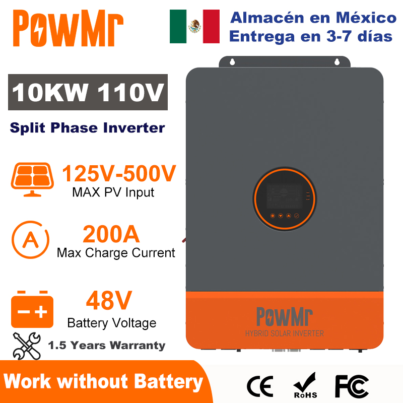 PowMr 10KW 分相インバーター 48V 110V 2 - Drone Solar Charger のレビューと価格